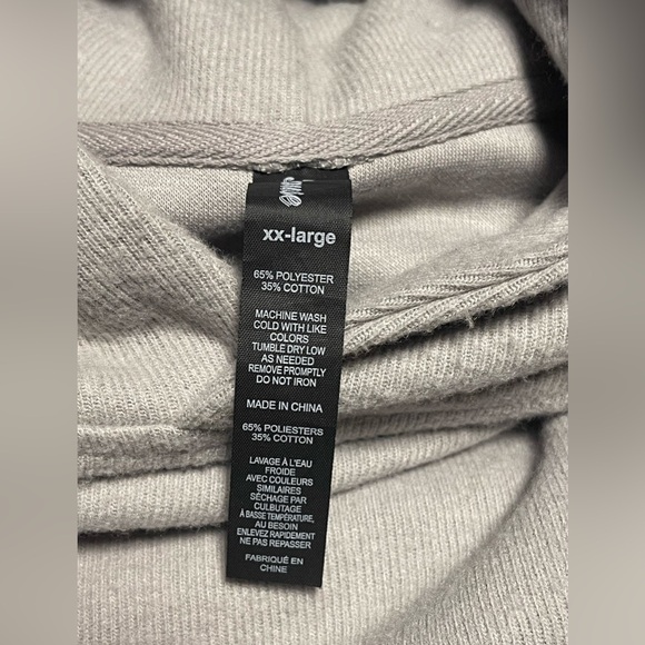 BEAUSE SOLID FLEECE PULLOVER HOODIE MEN ZIP-POCKETS HEATHER GRAY COLOR SIZE XXL - Picture 8 of 9